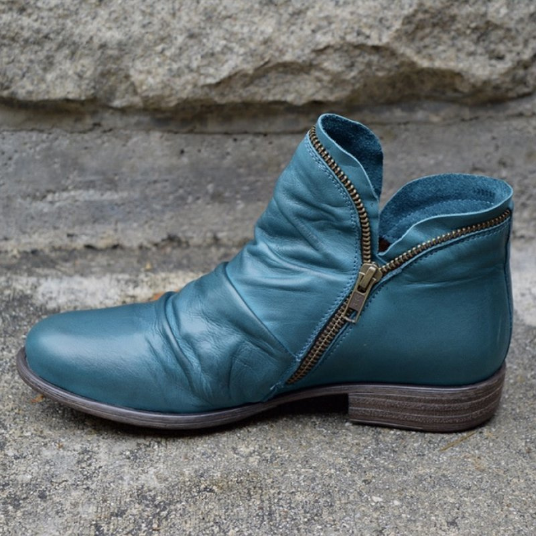 Stiefeletten Mit Reißverschluss | Faltendes Design