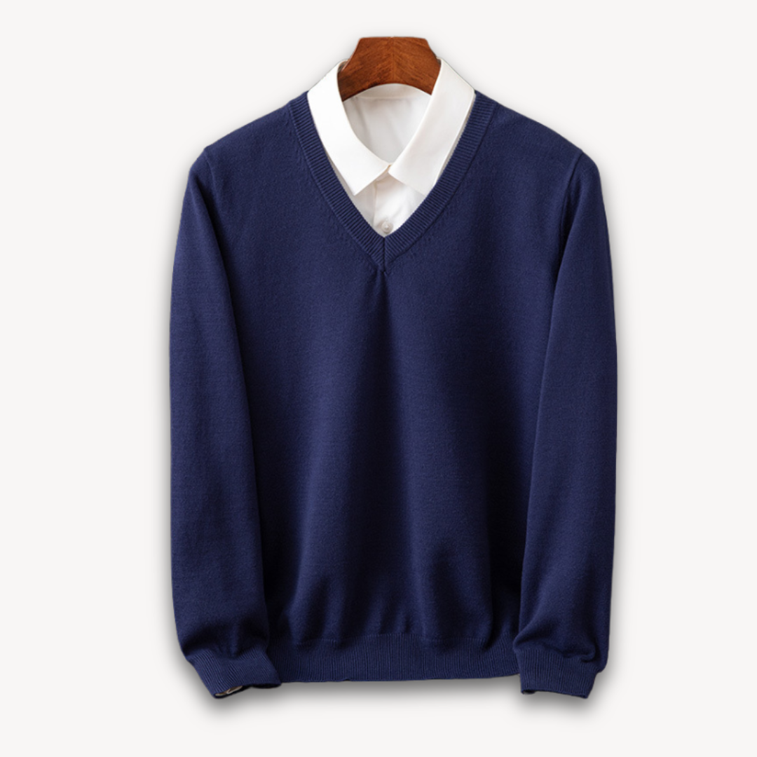V Ausschnitt Pullover - Schmaler Schnitt für Alltag