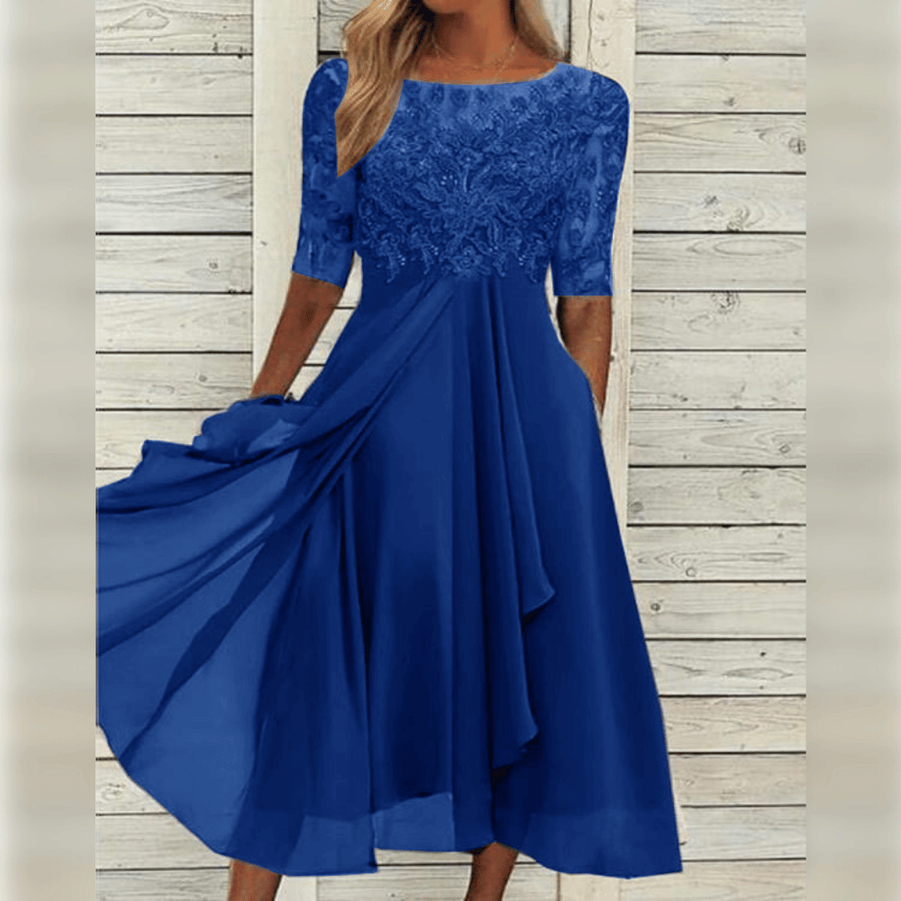 Damen Sommer Elegantes Midi Kleid
