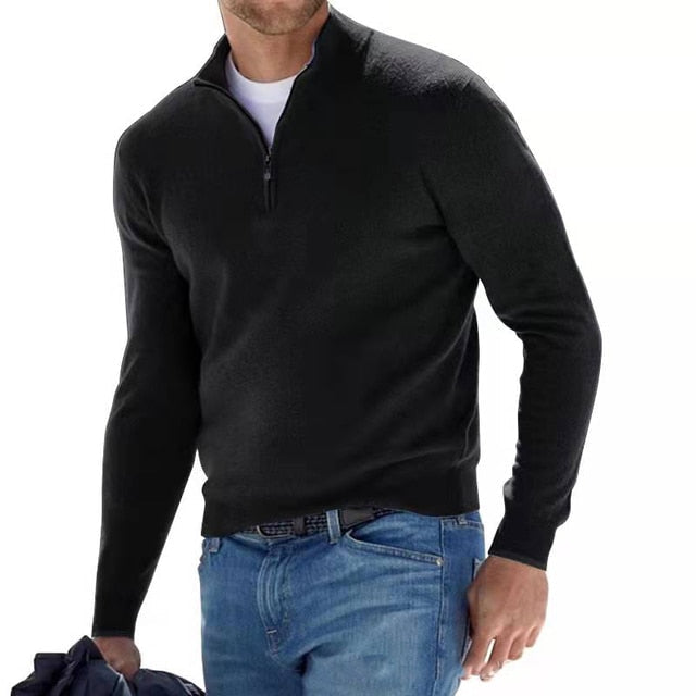 Halbzip Pullover - Gerader Schnitt mit Stehkragen