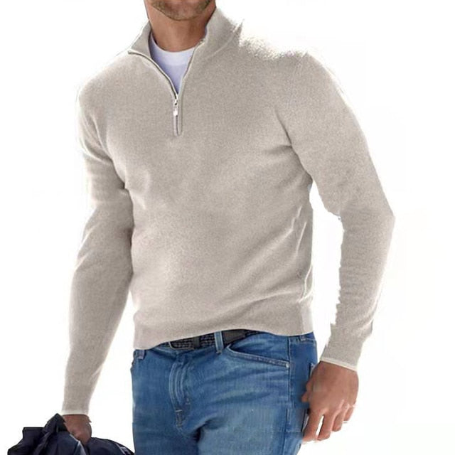 Halbzip Pullover - Gerader Schnitt mit Stehkragen