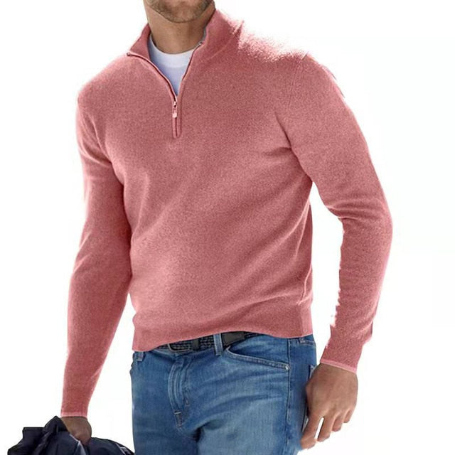 Halbzip Pullover - Gerader Schnitt mit Stehkragen