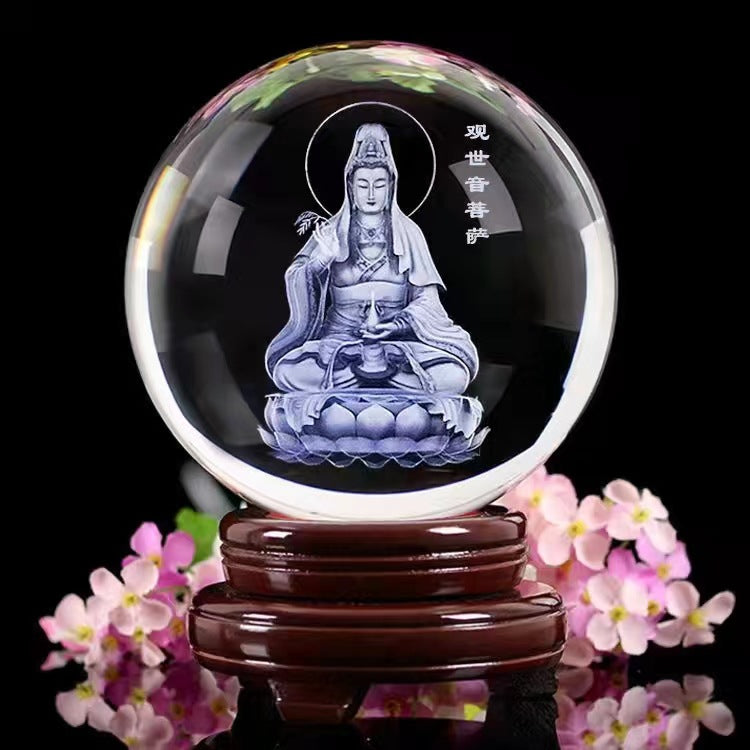 Leuchtende Mondkristallkugel | Nachtlicht Mit Holzsockel USB Aufladbar