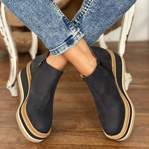 Plateau Stiefeletten - Modernes Keilabsatz Design