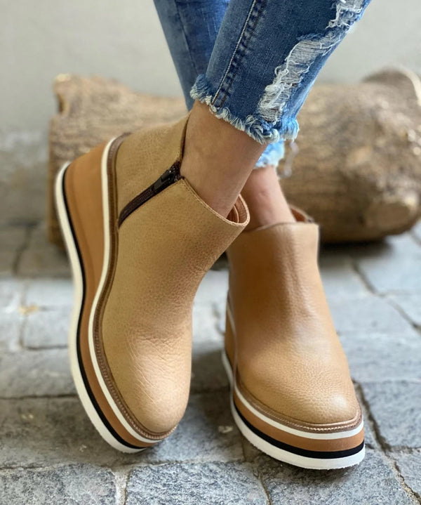 Plateau Stiefeletten - Modernes Keilabsatz Design