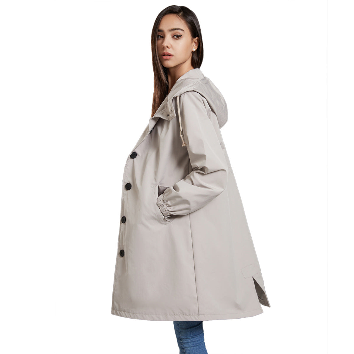 Regenjacke mit Kapuze - Lockere Passform für Übergangszeit