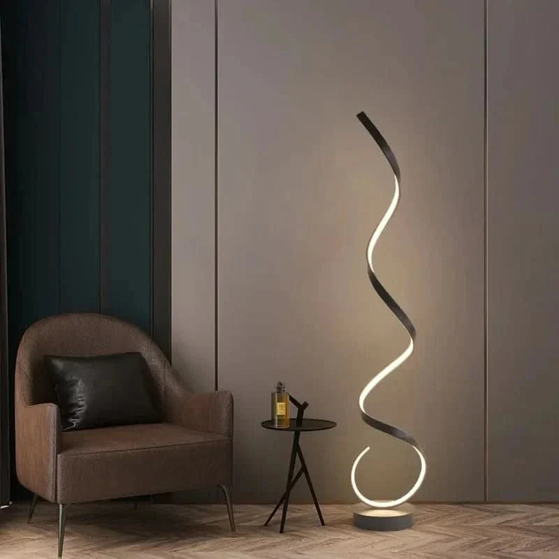 LED Spiral Stehlampe Dimmbar | Moderne Standlampe Für Wohnzimmer Schlafzimmer Büro