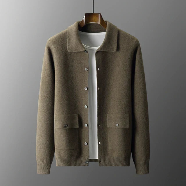 Strickjacke mit Knöpfen - Gerader Schnitt mit Kragen