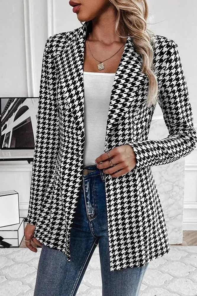 Blazer | Tailliert Karomuster Und Einreiher Design