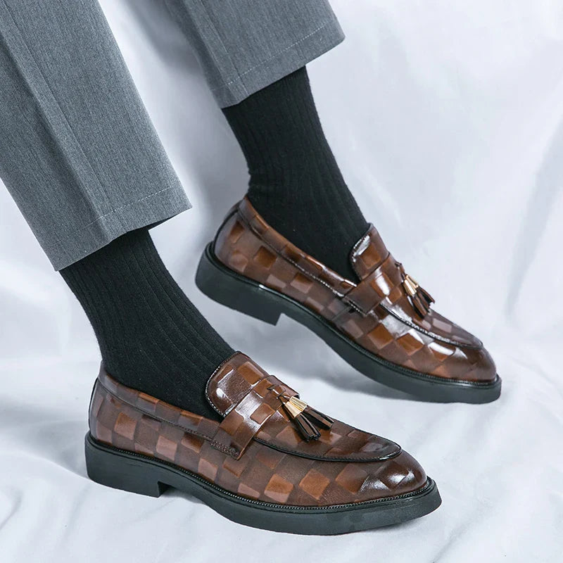 Business Loafer | Klassisches Modell mit Quasten und Musteroptik