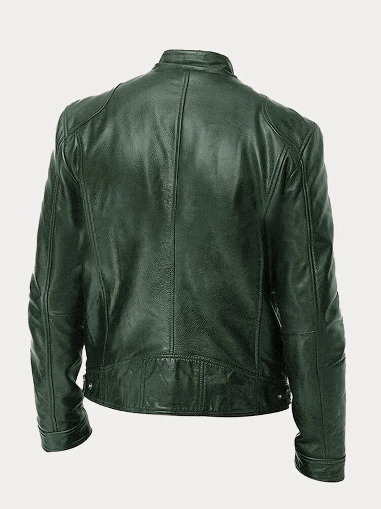 Biker Jacke | Klassischer Stehkragen mit Reißverschluss