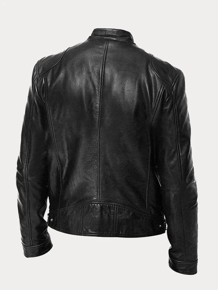 Biker Jacke | Klassischer Stehkragen mit Reißverschluss