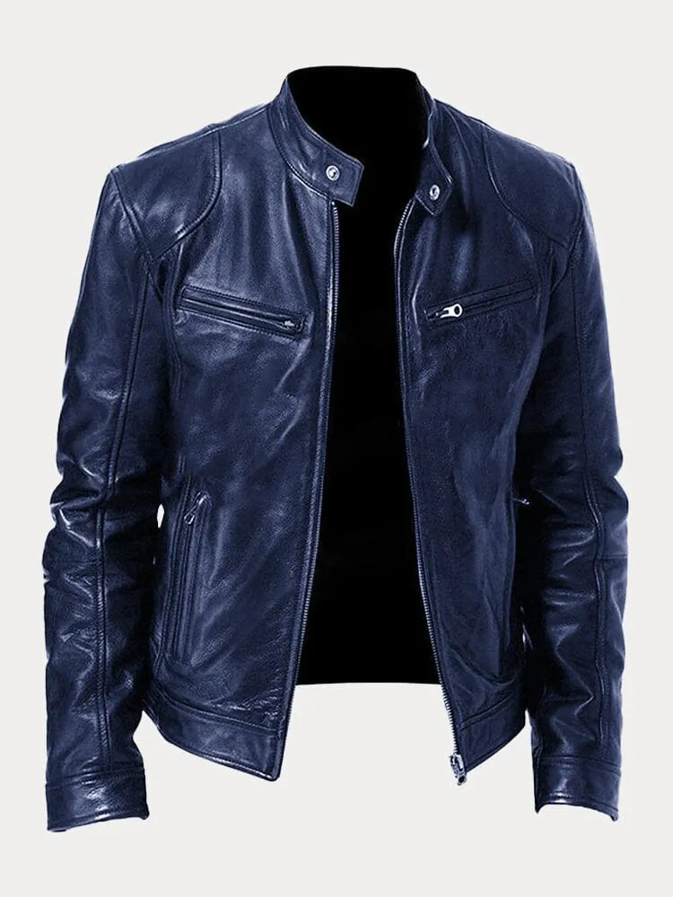 Biker Jacke | Klassischer Stehkragen mit Reißverschluss