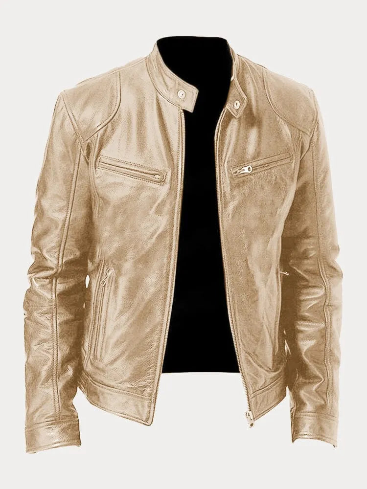 Biker Jacke | Klassischer Stehkragen mit Reißverschluss