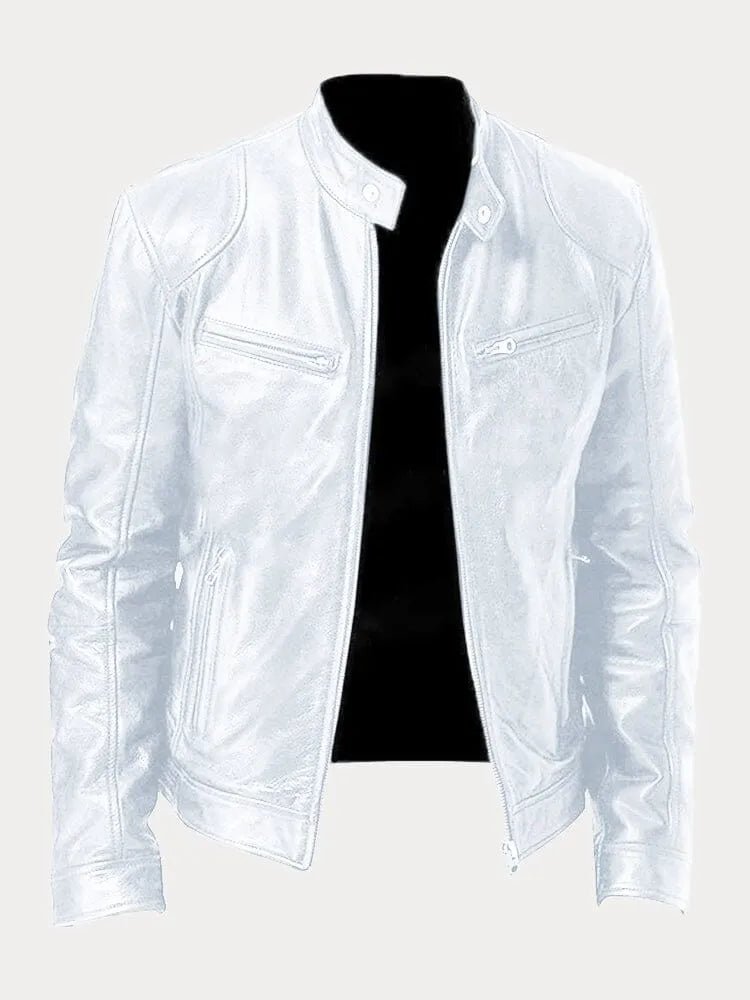 Biker Jacke | Klassischer Stehkragen mit Reißverschluss