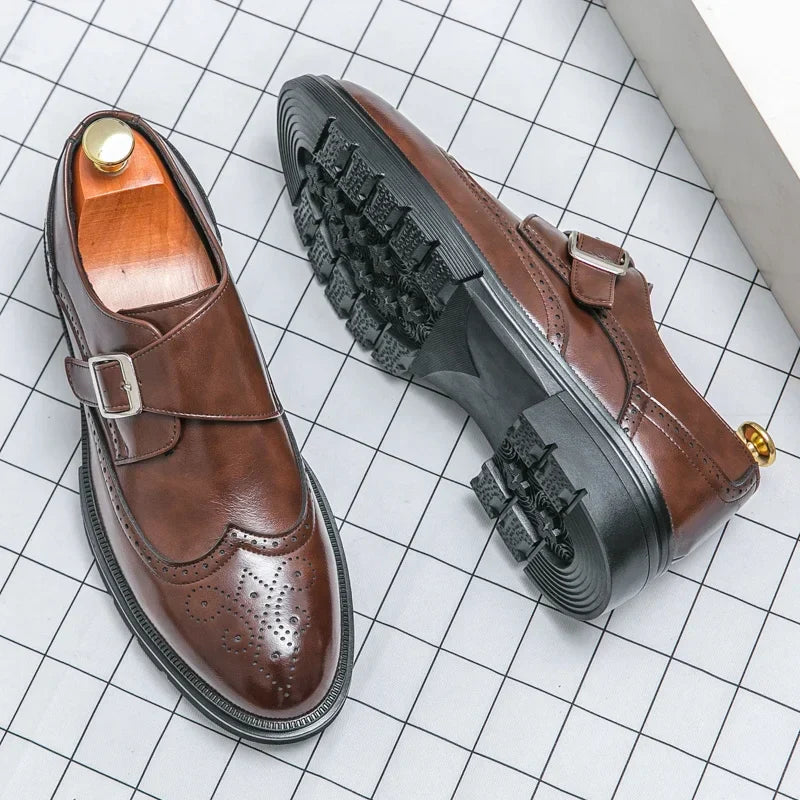Business Schuhe | Klassisches Modell mit Schnalle und Lochmuster