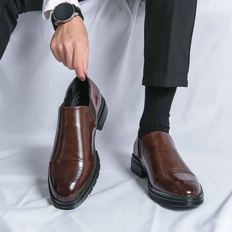 Business Loafer Schuhe | Klassisches Slip On Design mit Lochmuster