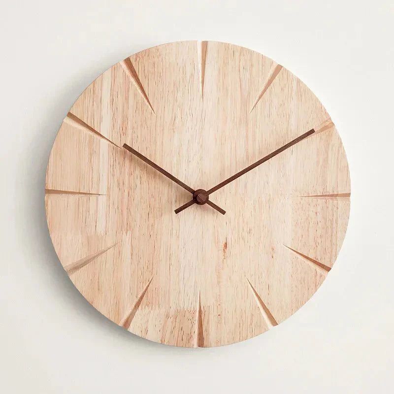 Wanduhr Holz Pendeluhr | Minimalistisch Leise für Wohnzimmer