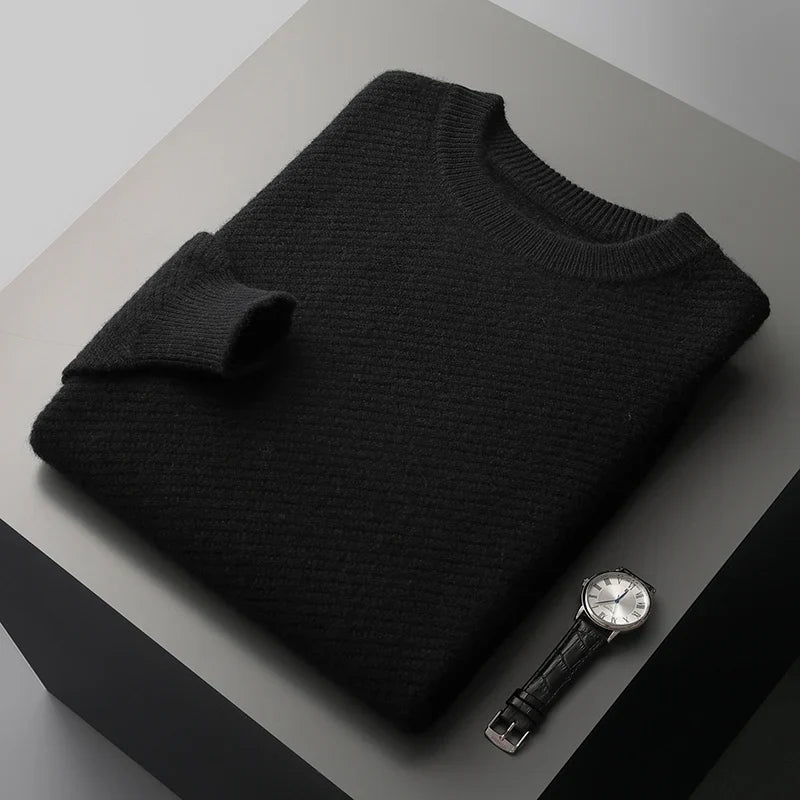 Pullover mit Rundhalsausschnitt - Fein Geripptes Design