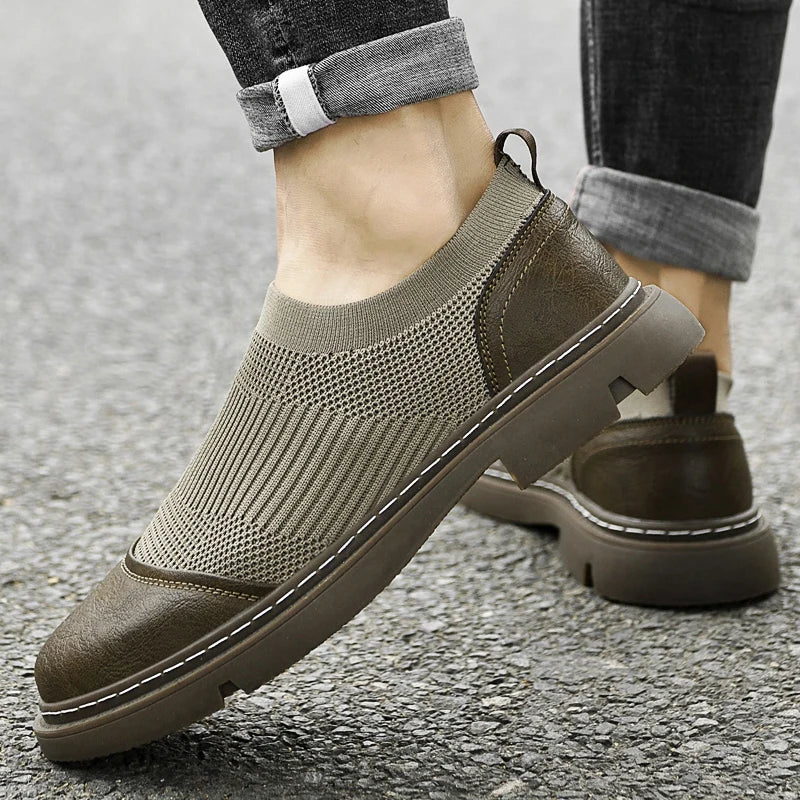 Slip On Schuhe | Strick Design mit Profilsohle