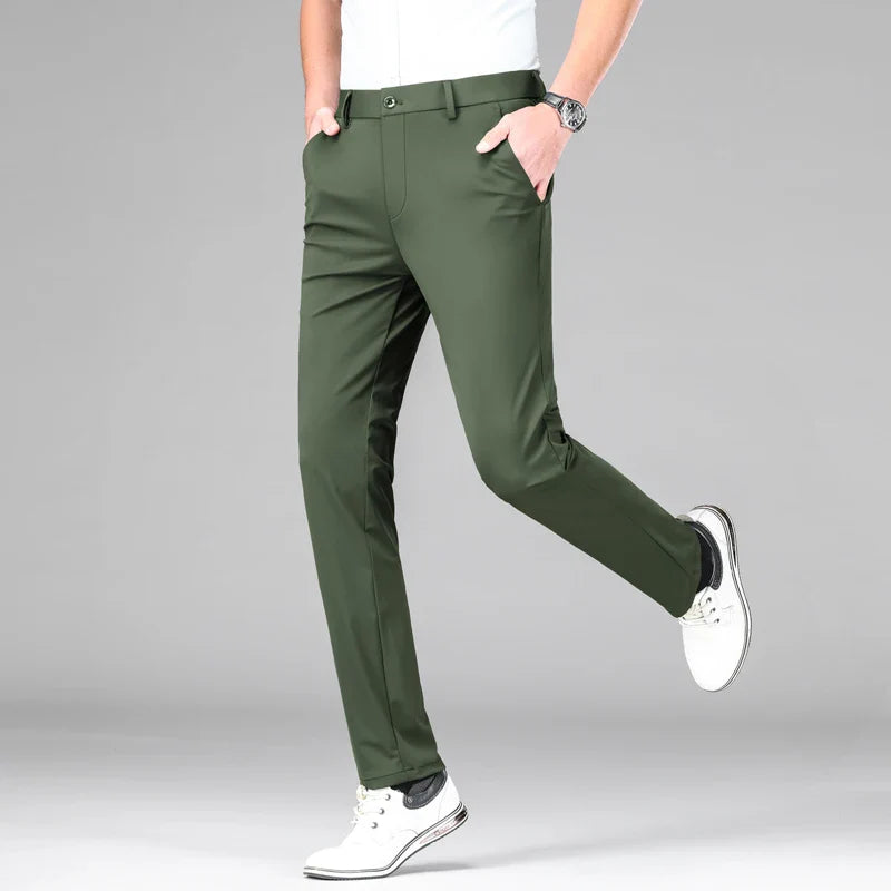 Stretchhose - Schmale Passform Hose Mit Knopfverschluss