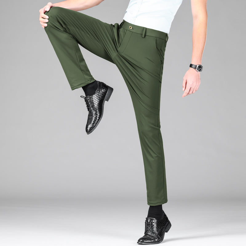 Stretchhose - Schmale Passform Hose Mit Knopfverschluss