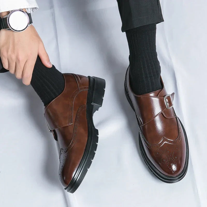 Business Schuhe | Klassisches Modell mit Schnalle und Lochmuster