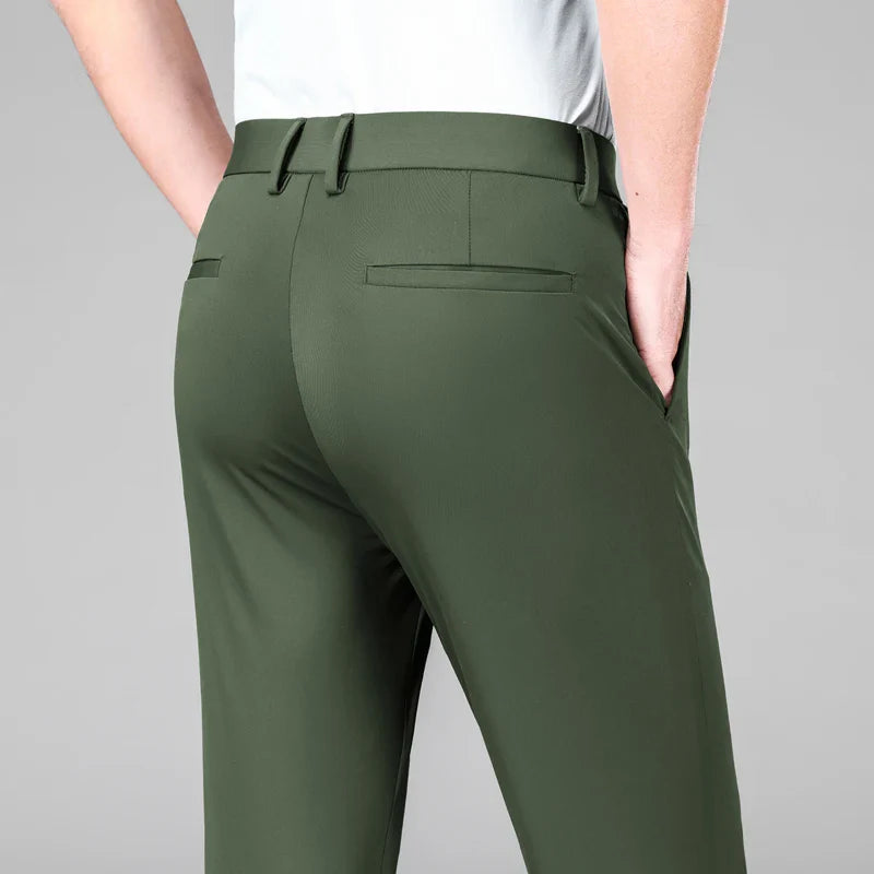 Stretchhose - Schmale Passform Hose Mit Knopfverschluss