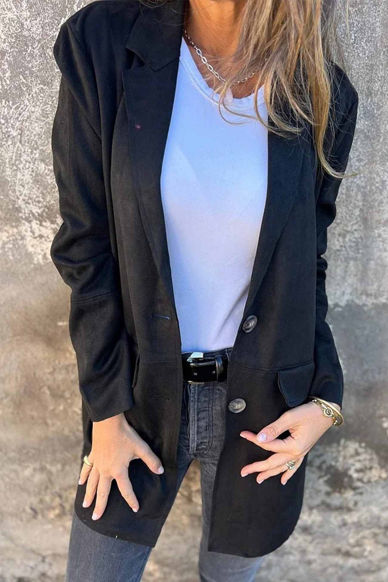 Übergangsjacke Kurzmantel mit Knöpfen | Gerader Schnitt mit Revers