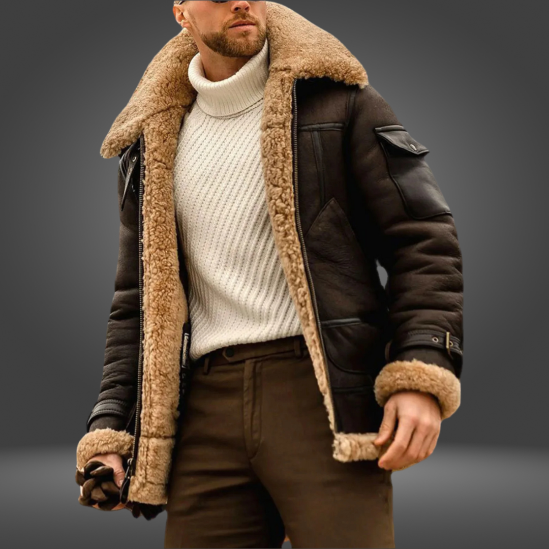 Aviator Jacke | Fellkragen Mit Reißverschluss Winterjacke