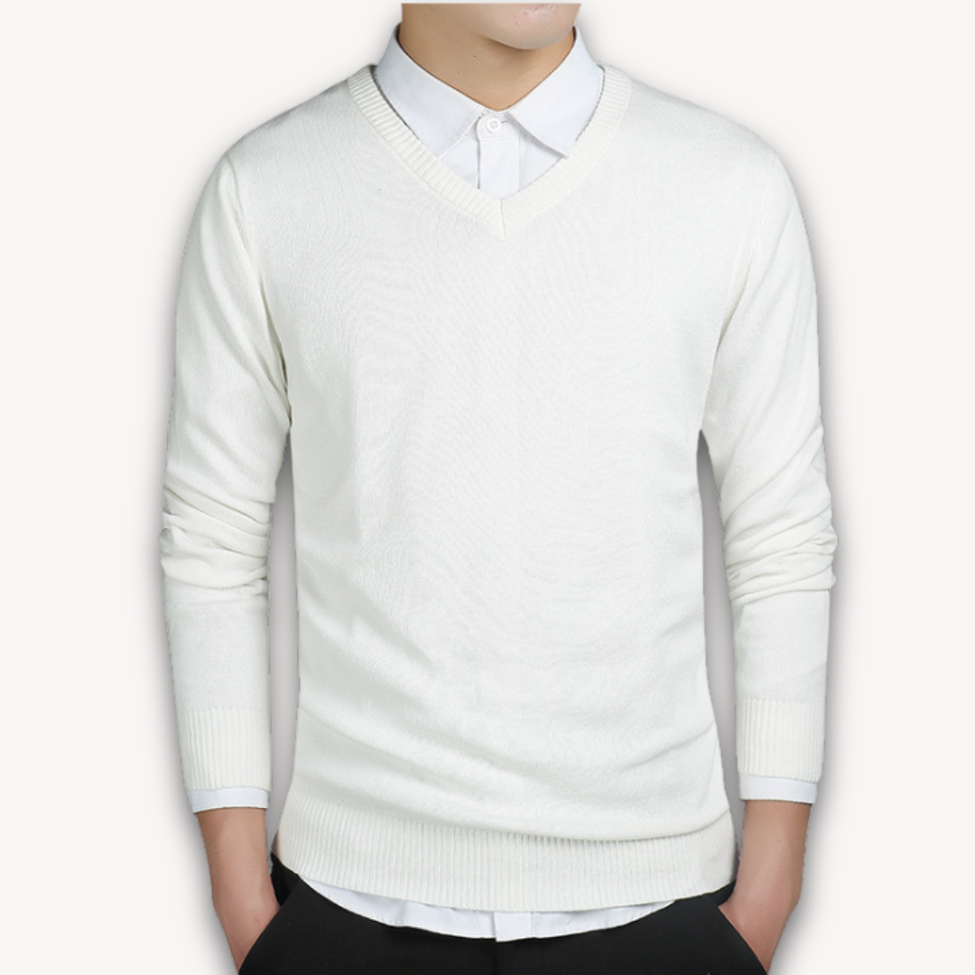 V Ausschnitt Pullover - Schmaler Schnitt für Business und Alltag
