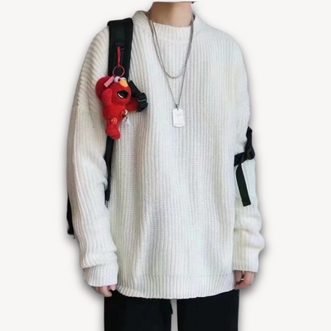 Strickpullover - Oversized Schnitt mit Rundhalsausschnitt