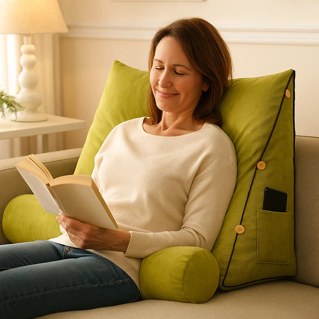 Keilförmiges Rückenstützkissen | Lesekissen Für Sofa Und Bett Mit Armstützen