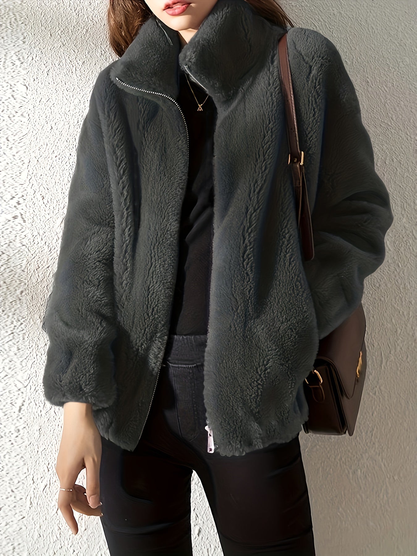 Winterjacke - Lockerer Schnitt mit Reißverschluss