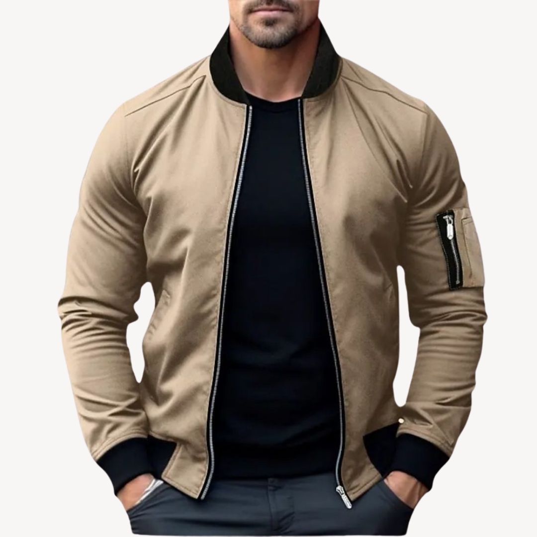 Bomberjacke mit Zipper - Moderner Slim Fit