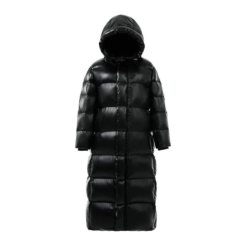 Lange Winter Daunenjacke - Gesteppt mit Kapuze
