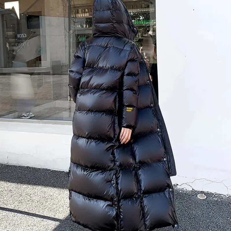 Lange Winter Daunenjacke - Gesteppt mit Kapuze