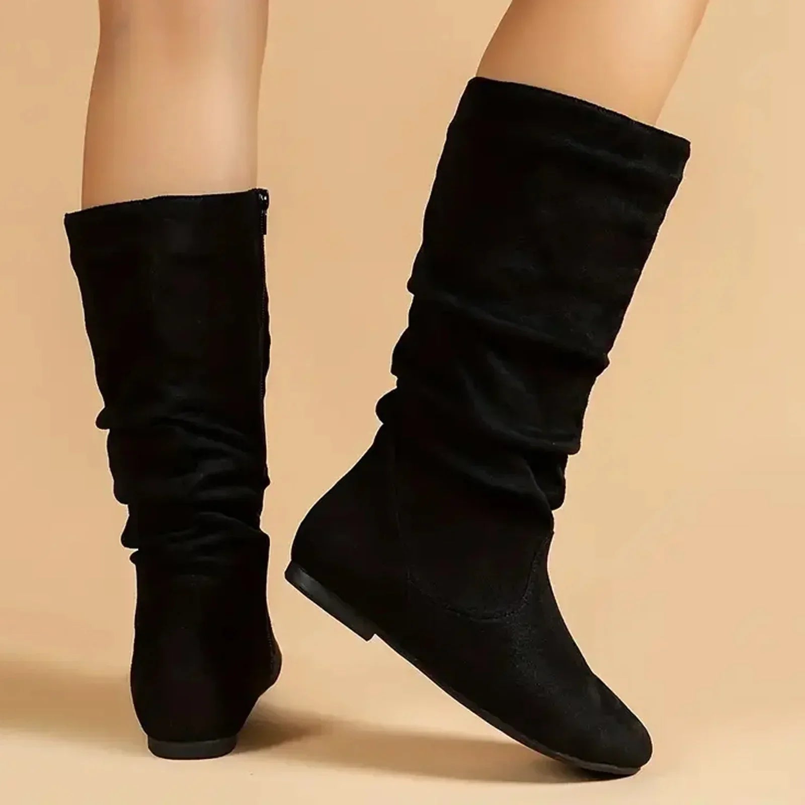 Freizeit Stiefel - Schlupfdesign mit Raffung