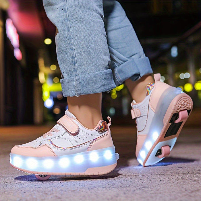Roller Sneakers Kinder | Mit LED Rollen und Rutschfester Sohle