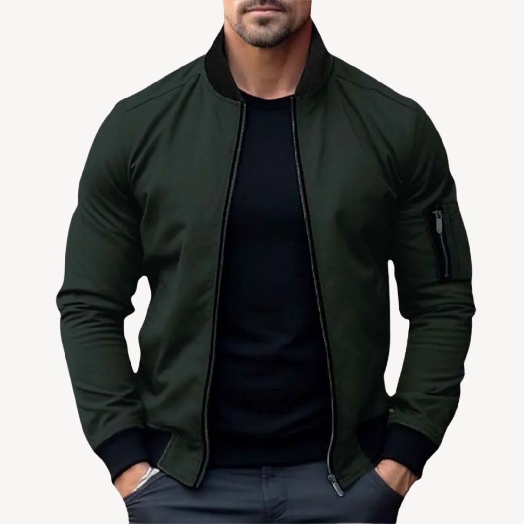Bomberjacke mit Zipper - Moderner Slim Fit