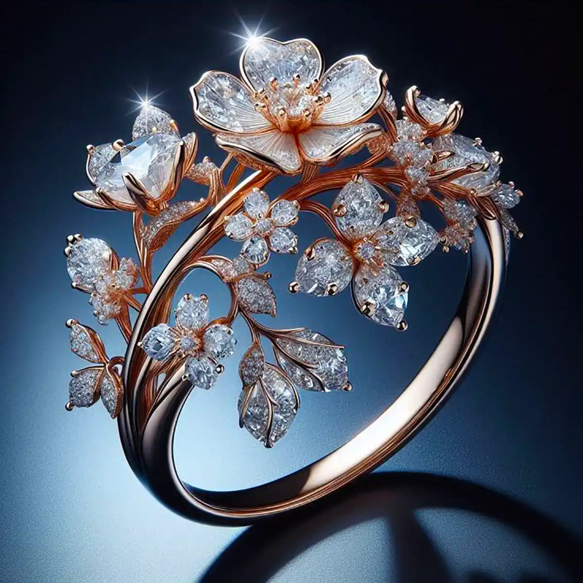 Blumen Ring Mit Kristalloptik | Verspieltes Design