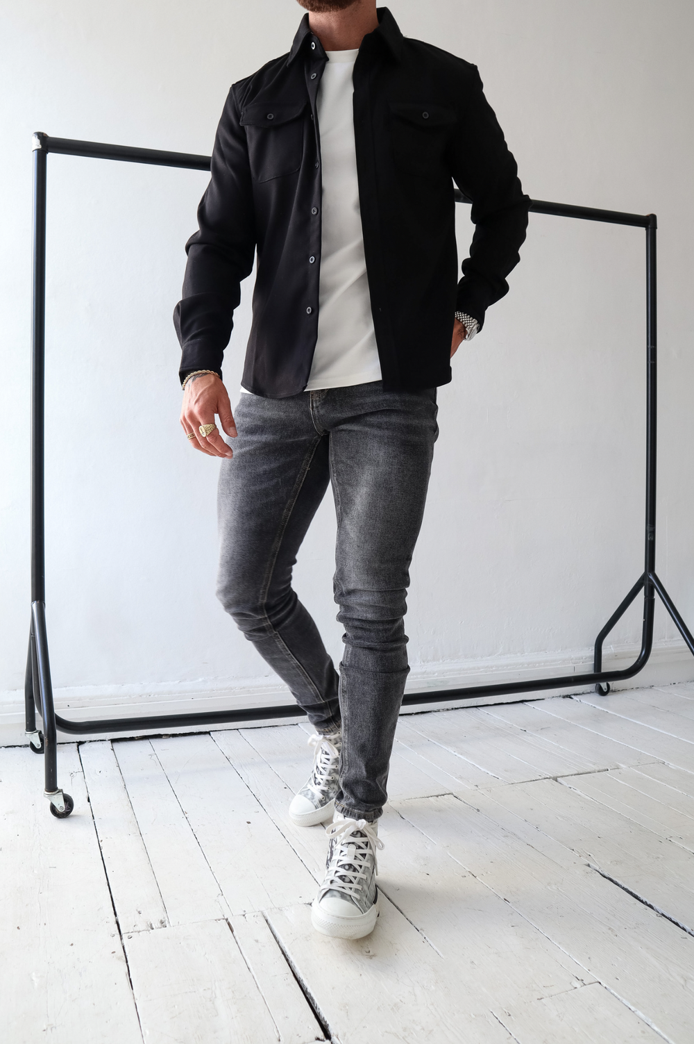 Bluse Hemd Jacke Herren | Hemdjacke mit Brusttaschen
