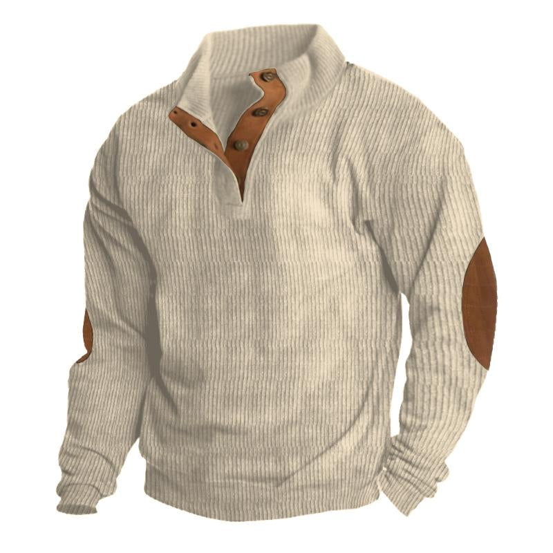 Strickpullover Knopfleiste | Gerippte Struktur Und Kragen