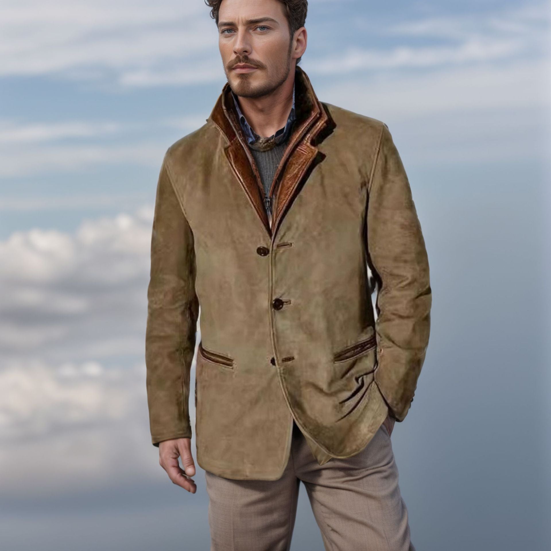 Winterjacke Sakko Herren | Jacke Freizeitstil mit Stehkragen