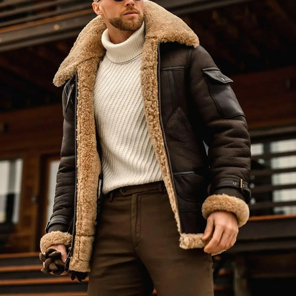 Aviator Jacke | Fellkragen Mit Reißverschluss Winterjacke