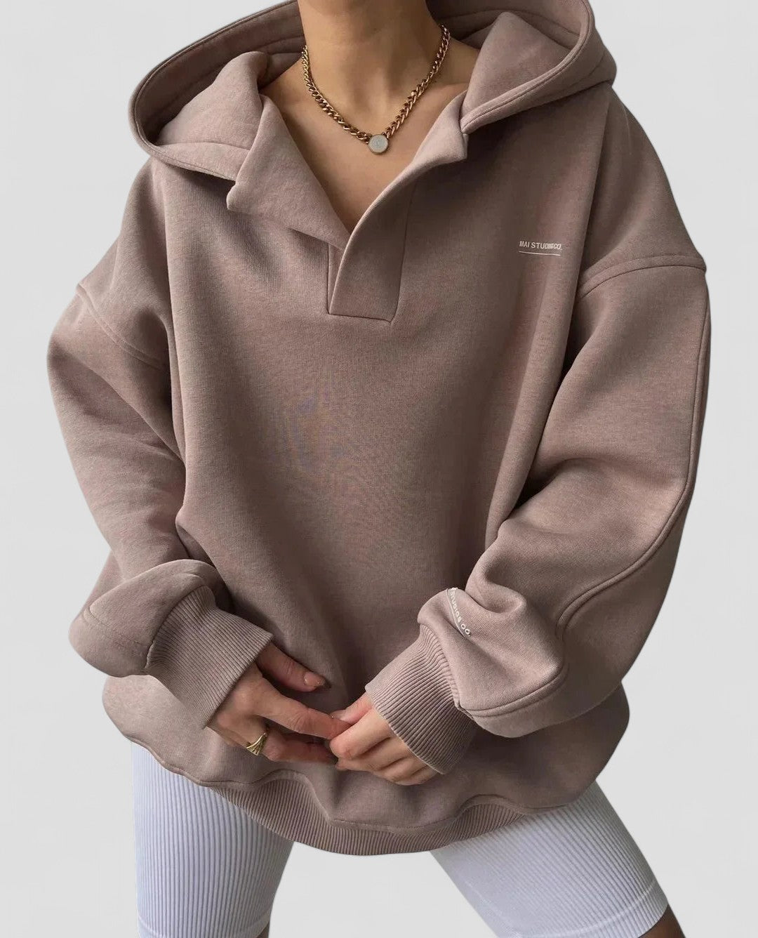 Hoodie Mit Kragen - Lockerer Oversize Schnitt