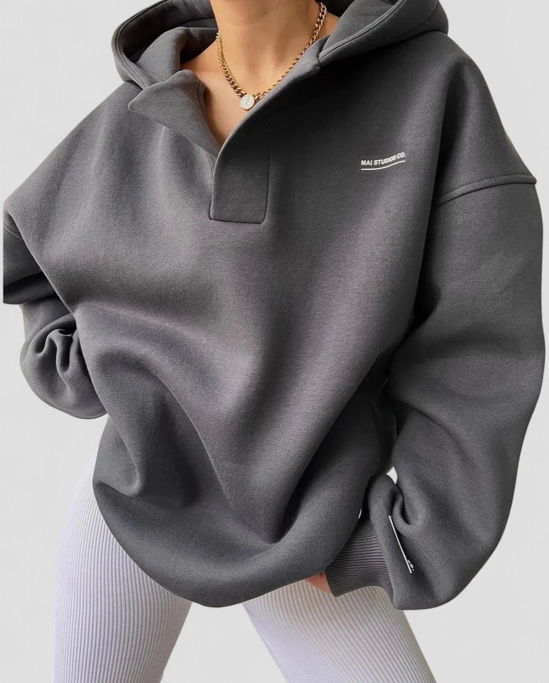 Hoodie Mit Kragen - Lockerer Oversize Schnitt