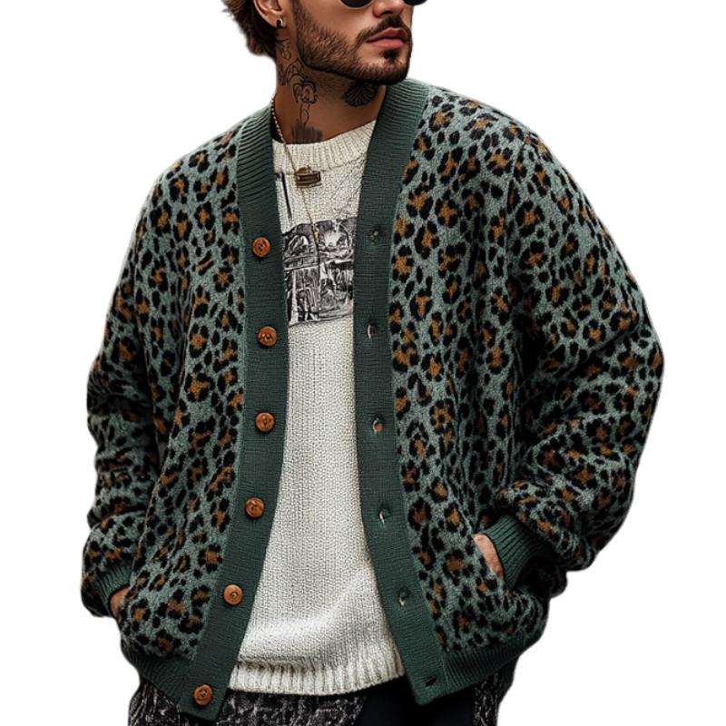 Cardigan Mit Knöpfen - Strickjacke Im Leopardenmuster