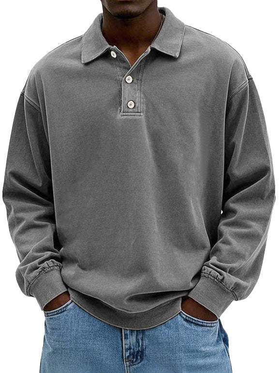Langarm Polo Shirt | Klassischer Kragen mit Knopfleiste