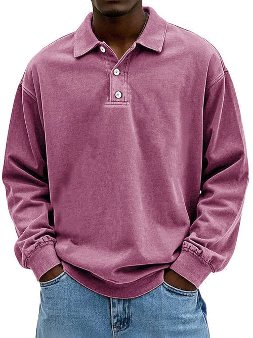 Langarm Polo Shirt | Klassischer Kragen mit Knopfleiste
